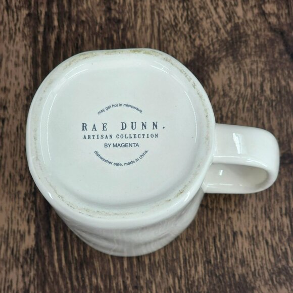 Rae Dunn CAFFEINE LL Large Letter Mug Coffee Tea Cocoa Farmhouse Cream Black Big - Picture 2 of 7